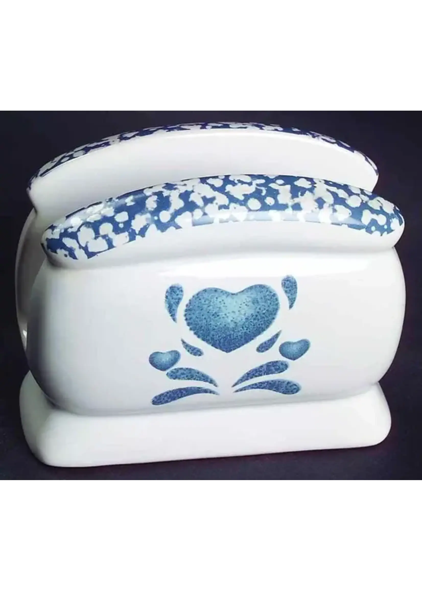 CORNING CORNING BLUE HEARTS NAPKIN HOLDER  3 7/8"