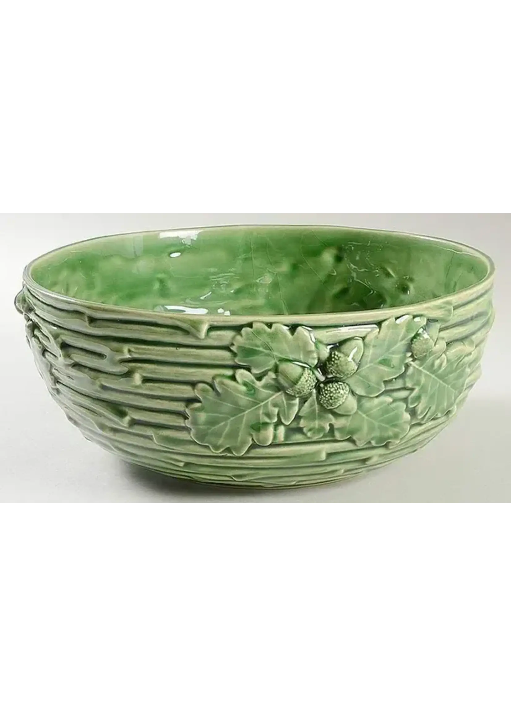 BORDALLO PINHEIRO OAK LEAF GREEN SALAD BOWL 11"