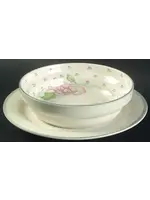 SANGO ROSE CHINTZ GRAVY BOAT/ATTACHED UNDERPLATE 7 7/8"