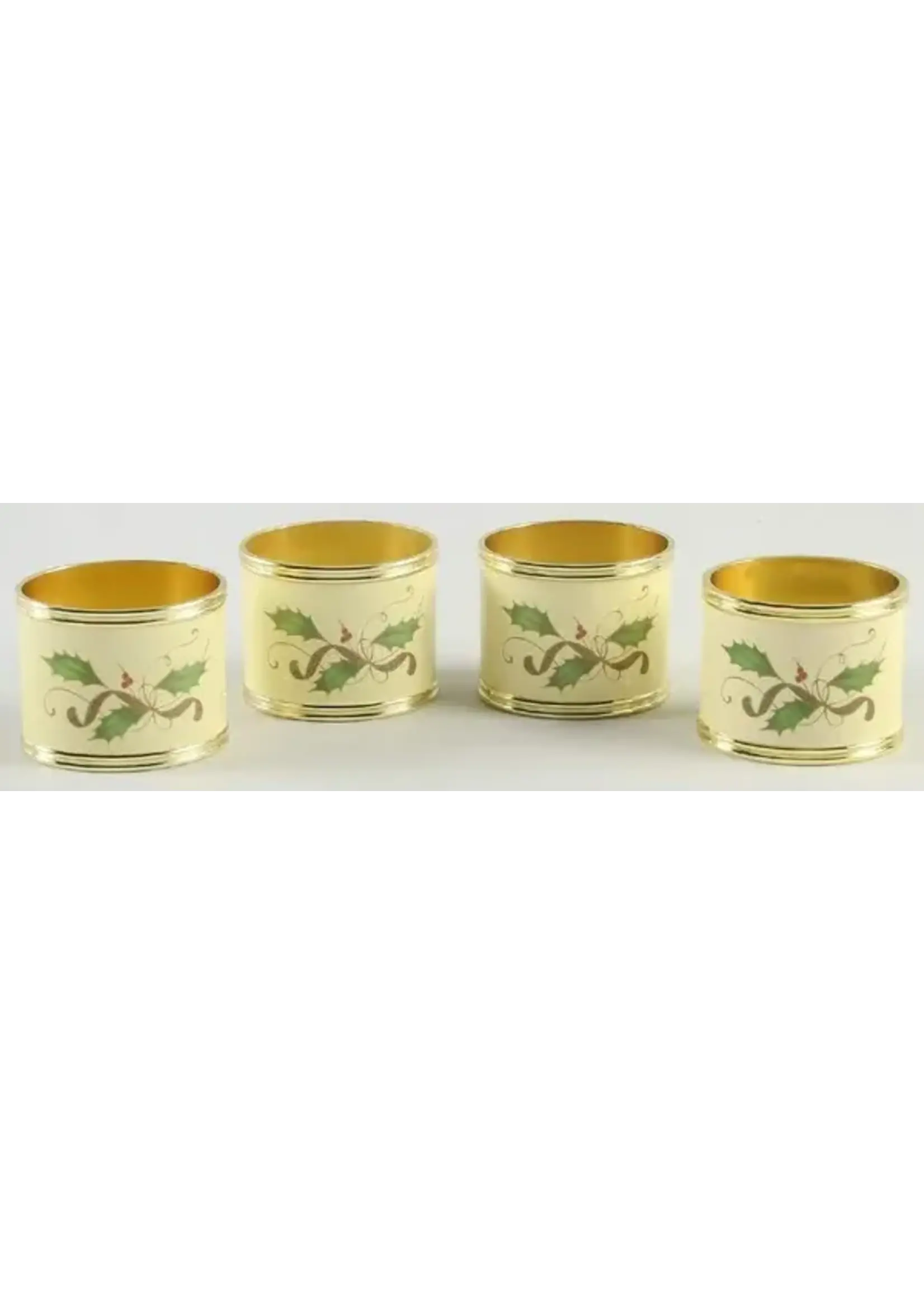 LENOX LENOX HOLIDAY NOUVEAUX GOLD NAPKIN RINGS SET OF 4