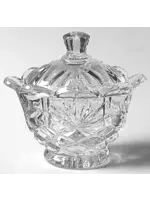 PINEAPPLE CRYSTAL SUGAR BOWL 4 1/2"