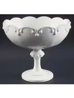 GARLAND MILK GLASS COMPOTE