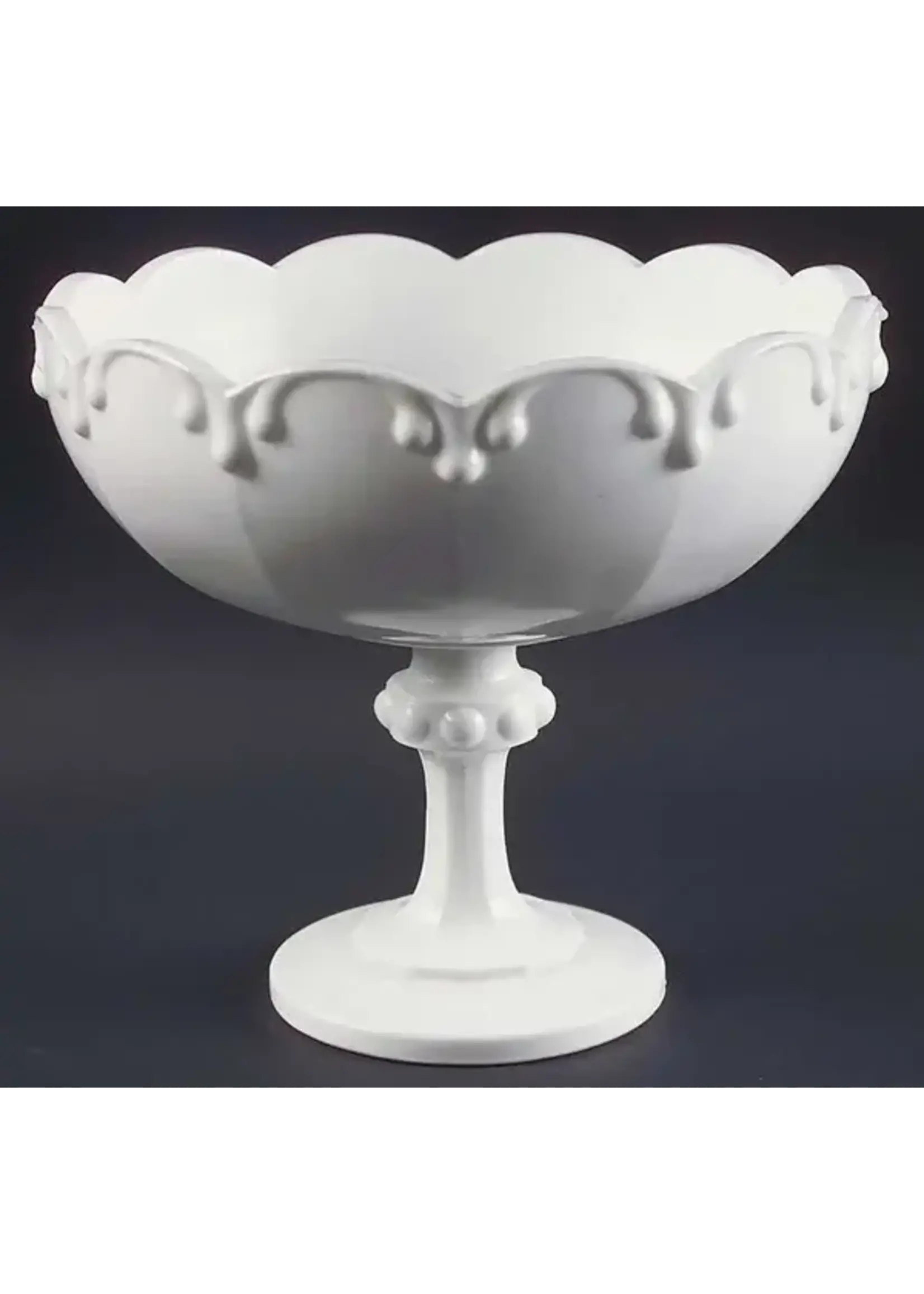 INDIANA GLASS GARLAND MILK GLASS COMPOTE