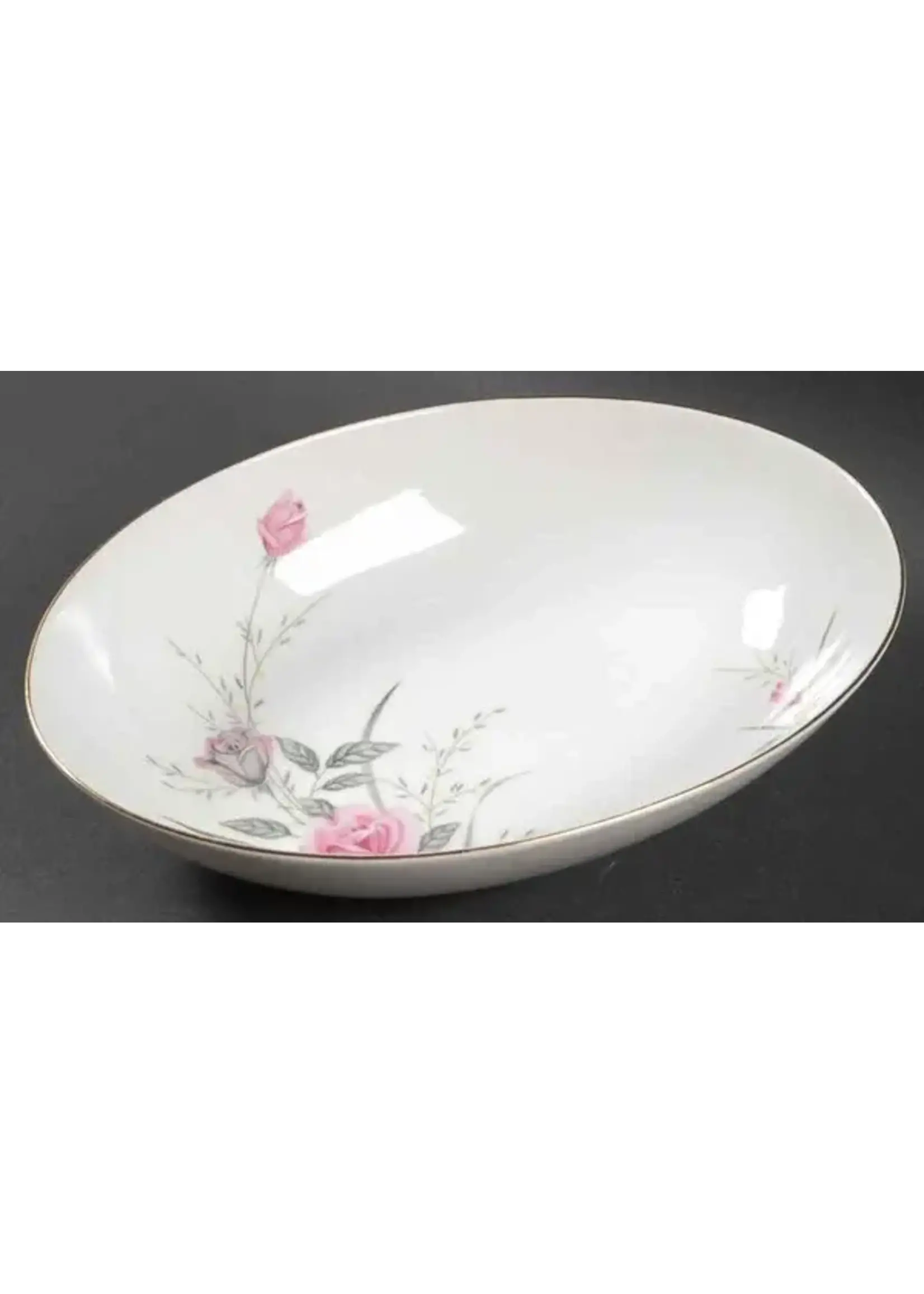 FINE CHINA OF JAPAN GOLDEN ROSE OVAL SERVING BOWL 10  3/8"