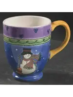 SANGO SWEET SHOPPE CHRISTMAS MUG 4 1/2 PURPLE BORDER