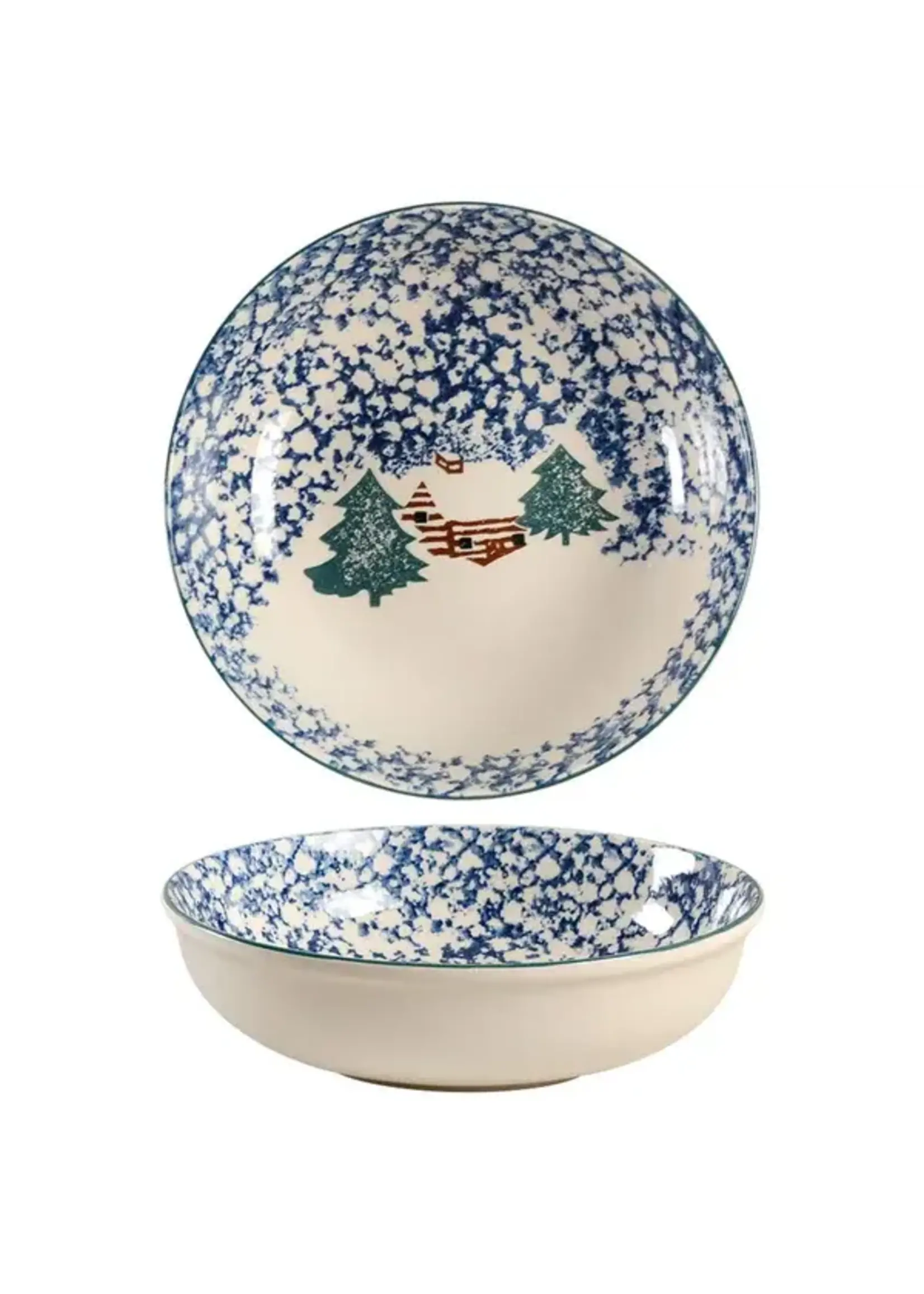 TIENSHAN CABIN IN THE SNOW ROUND VEGETABLE 9 1/8"