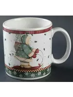 SLEDDING CHARACTERS MUG  3 3/4"