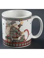 SLEDDING CHARACTERS MUG  3 3/4"