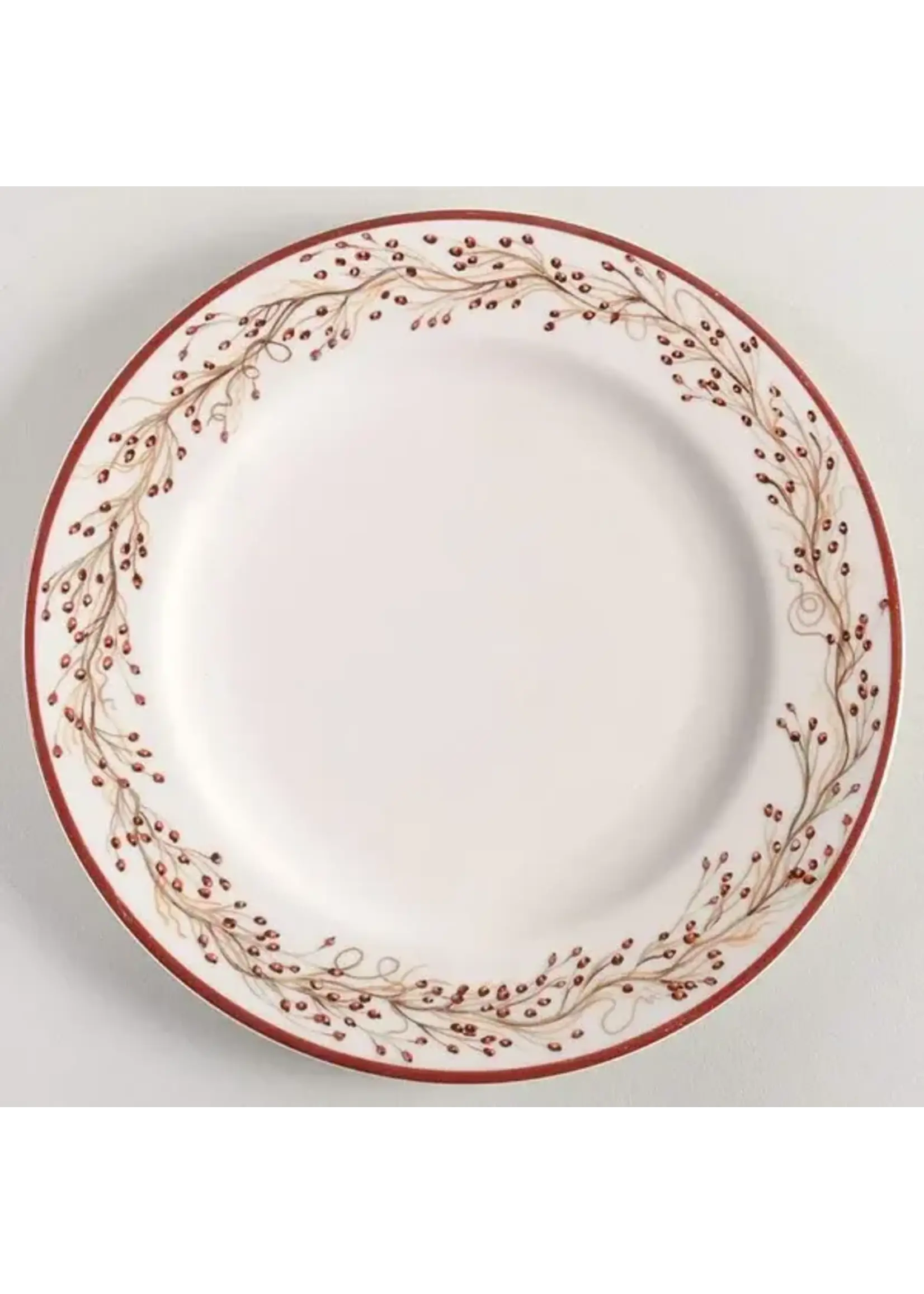 COUNTRY HOUSE COLLECTION CHRISTMAS HOUSE COLLECTION RED BERRY VINE SALAD PLATE 8"