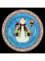 JOLLY SNOWMAN SALAD PLATE-BROOM 8 1/4'