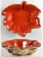 HARVEST EMBOSSED LEAF BOWL 11"