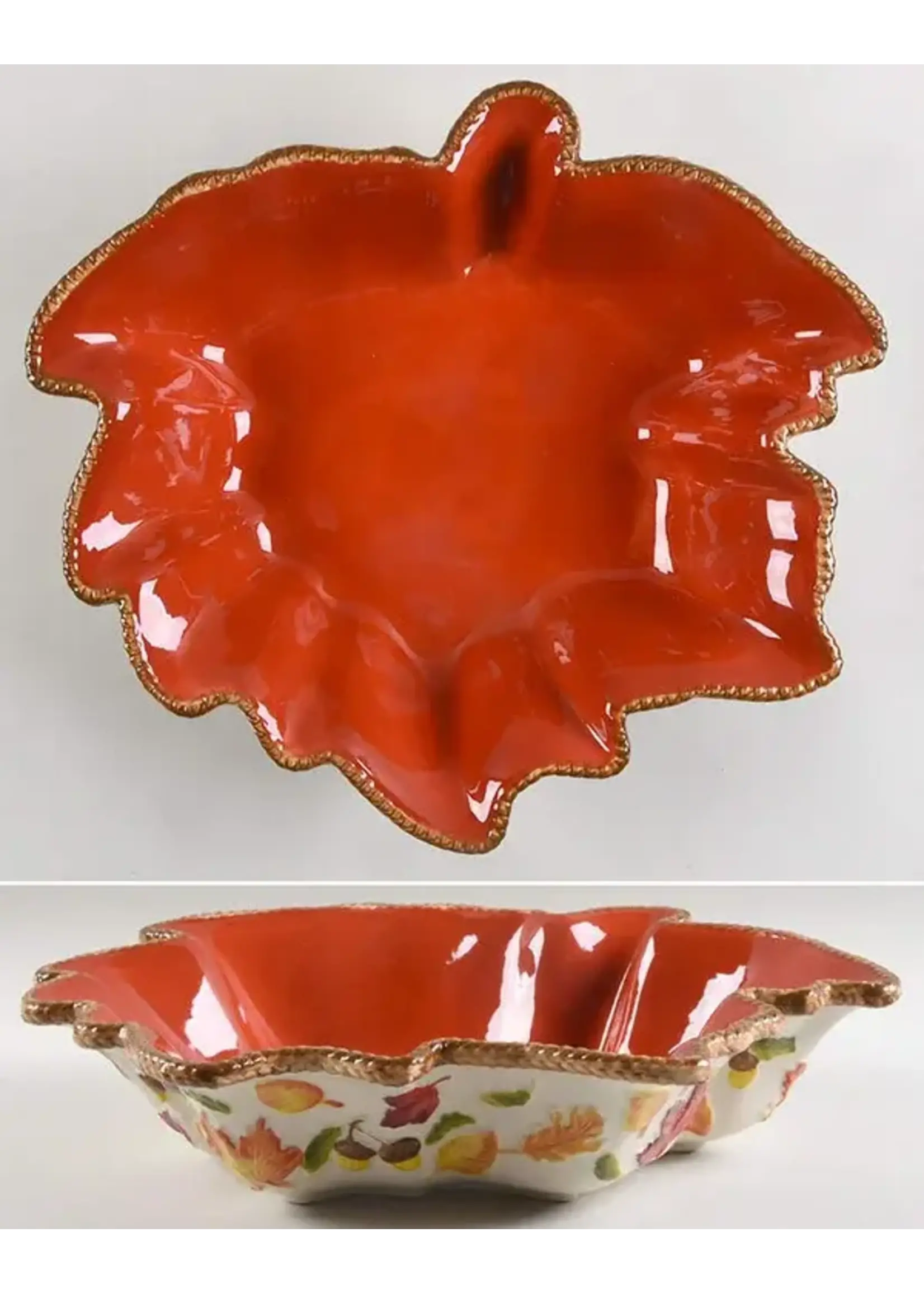 TEMP-TATIONS HARVEST EMBOSSED LEAF BOWL