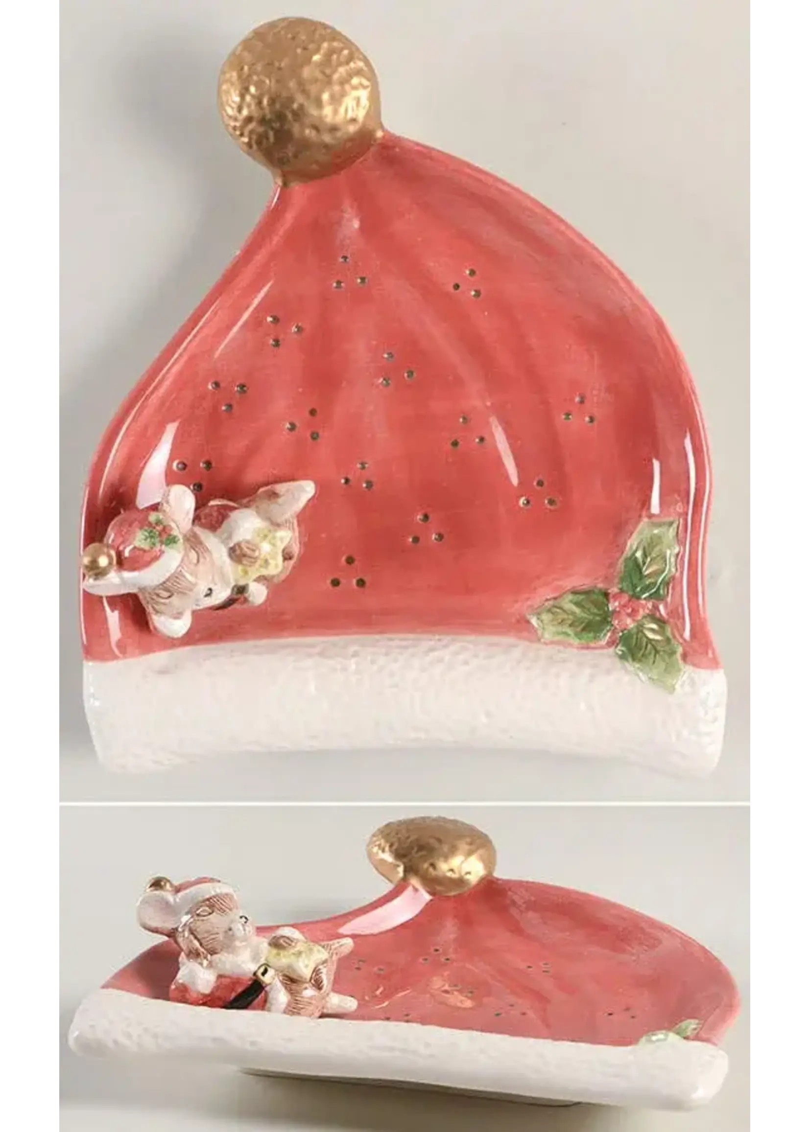 FITZ & FLOYD CHRISTMAS MICE FIGURAL CANAPE TRAY