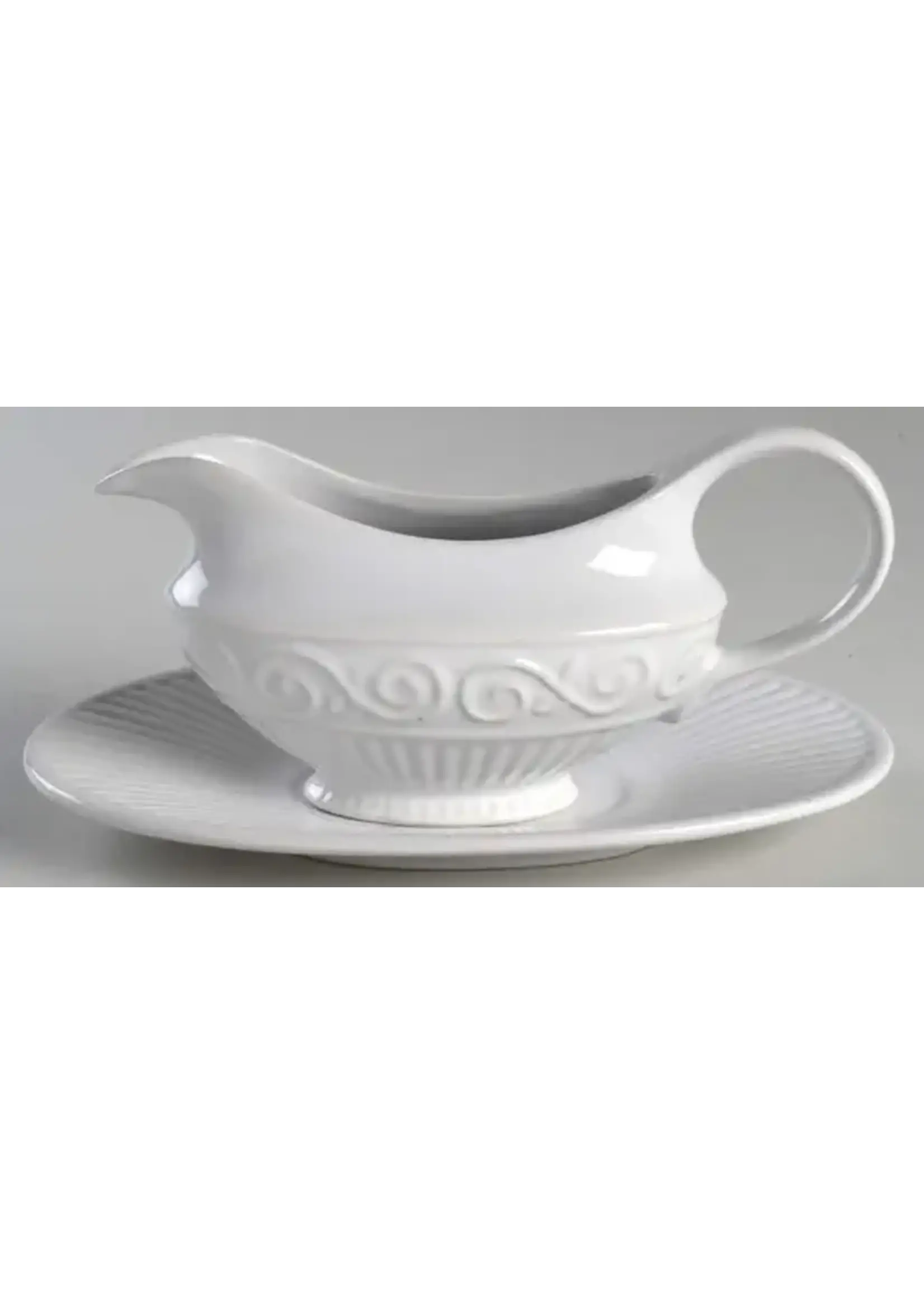 GIBSON GIBSON CLAREMONT GRAVY BOAT AND UNDER PLATE