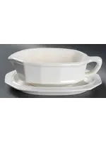 PFALTZGRAFF HERITAGE WHITE GRAVY BOAT / UNDERPLATE 8 7/8"