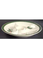 WEDGWOOD SARA'S GARDEN CHRISTMAS GREEN HORS' D'OEUVRE TRAY 11 1/4"