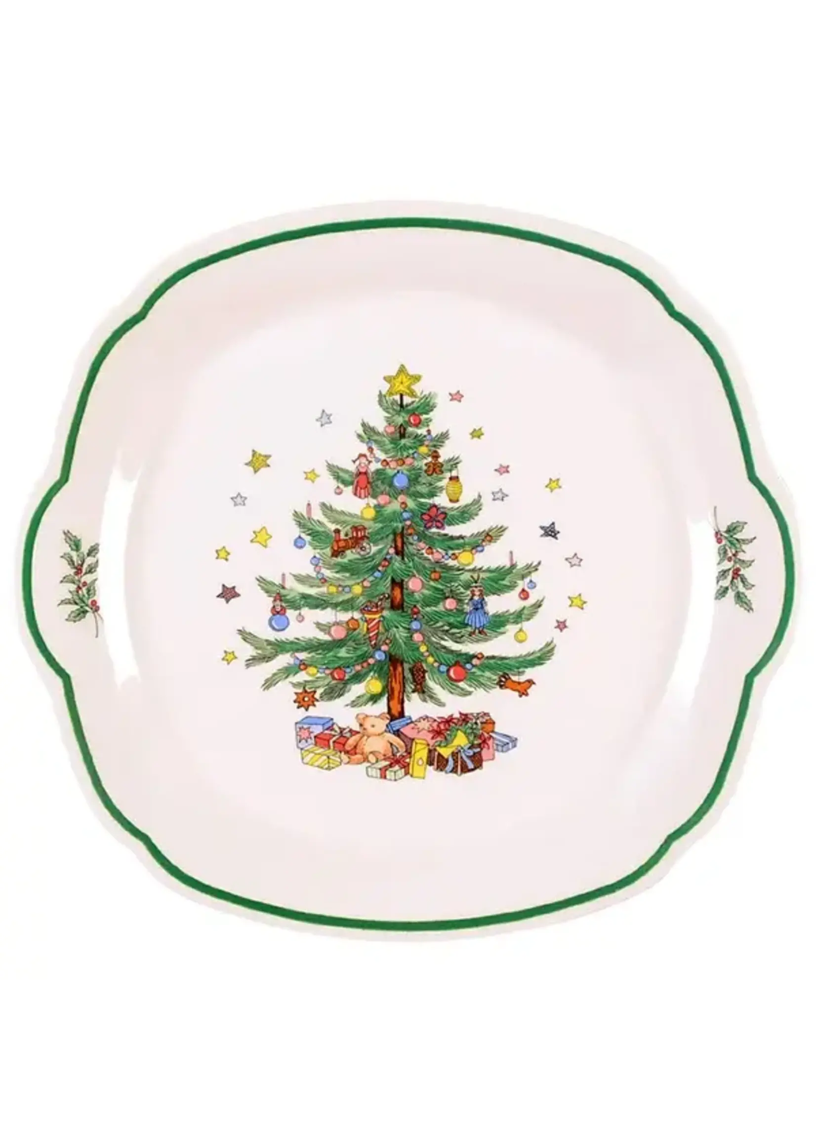 NIKKO HAPPY HOLIDAYS CAKE PLATE / SERVING TRAY