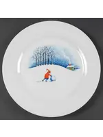 LIVINGQUARTERS CHRISTMAS VILLAGE SALAD PLATE 8"