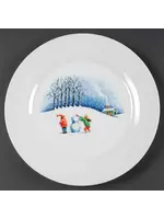 LIVINGQUARTERS CHRISTMAS VILLAGE SALAD PLATE 8"