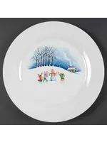 LIVINGQUARTERS CHRISTMAS VILLAGE SALAD PLATE 8"