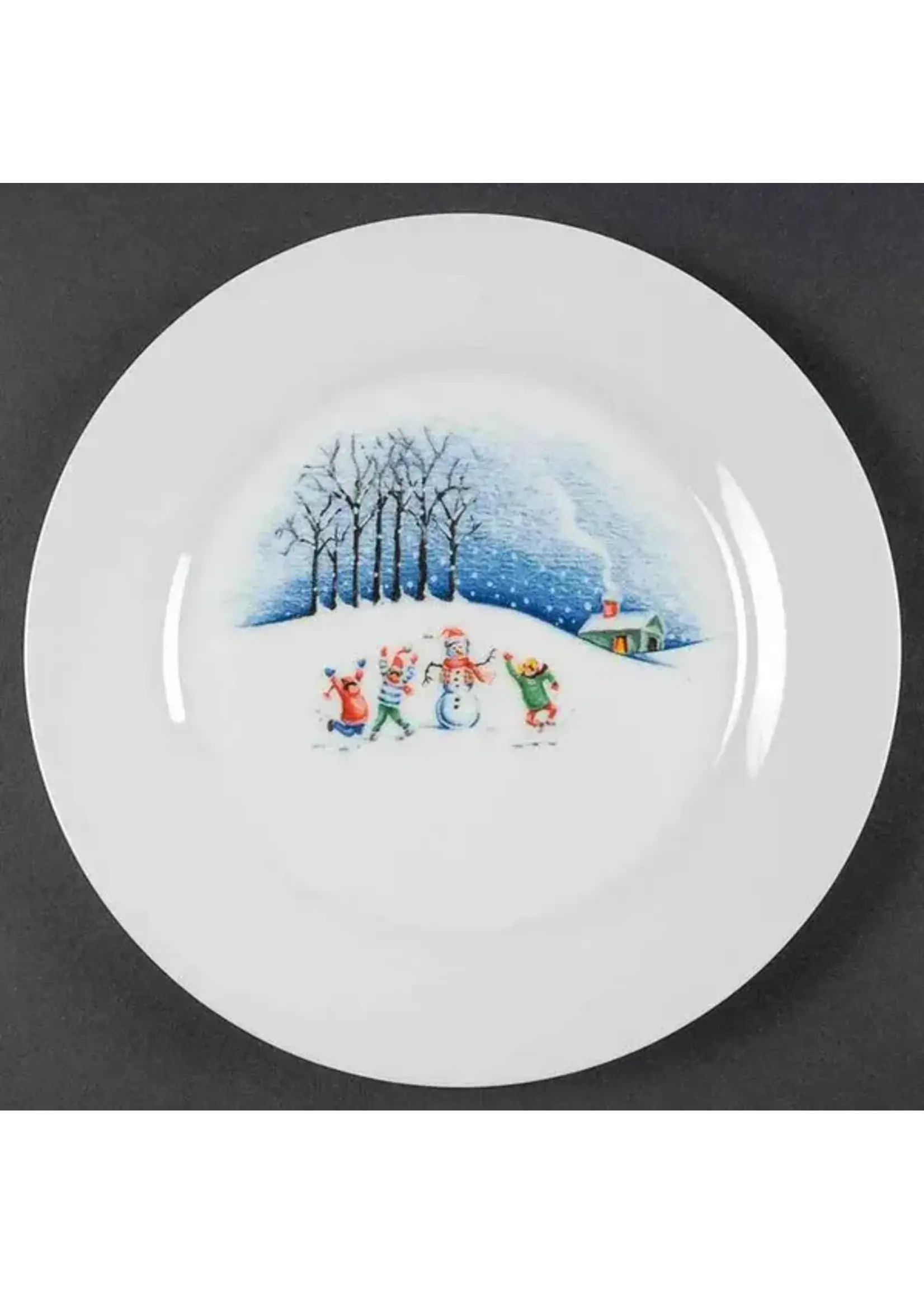 LIVINGQUARTERS CHRISTMAS VILLAGE SALAD PLATE 8"