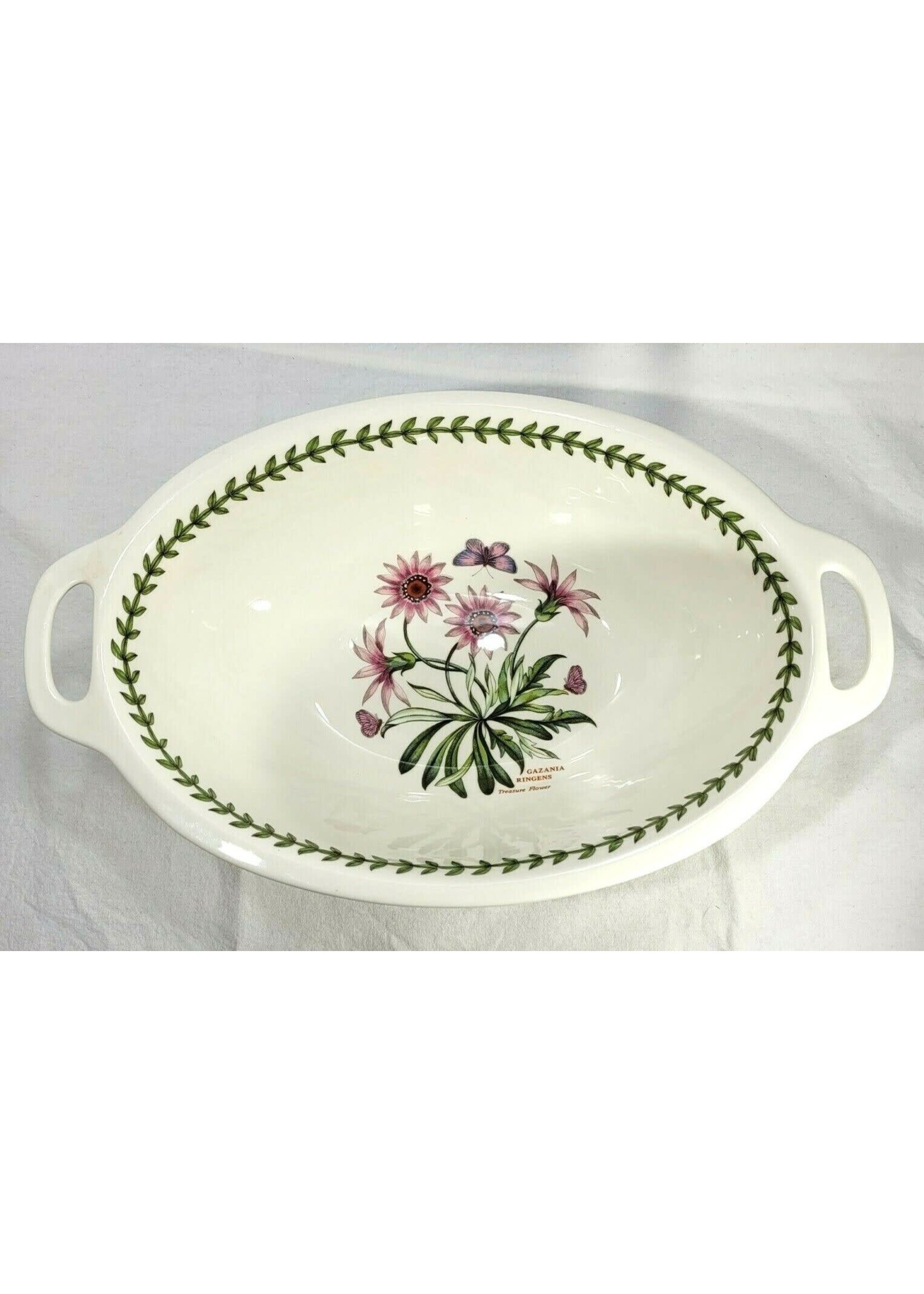 PORTMEIRION BOTANIC GARDEN OVAL HANDLED SERVER 15" TREASURE FLOWER