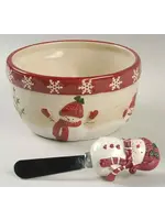 WINTER WISHES DIP BOWL & SPREADER 4 3/4"