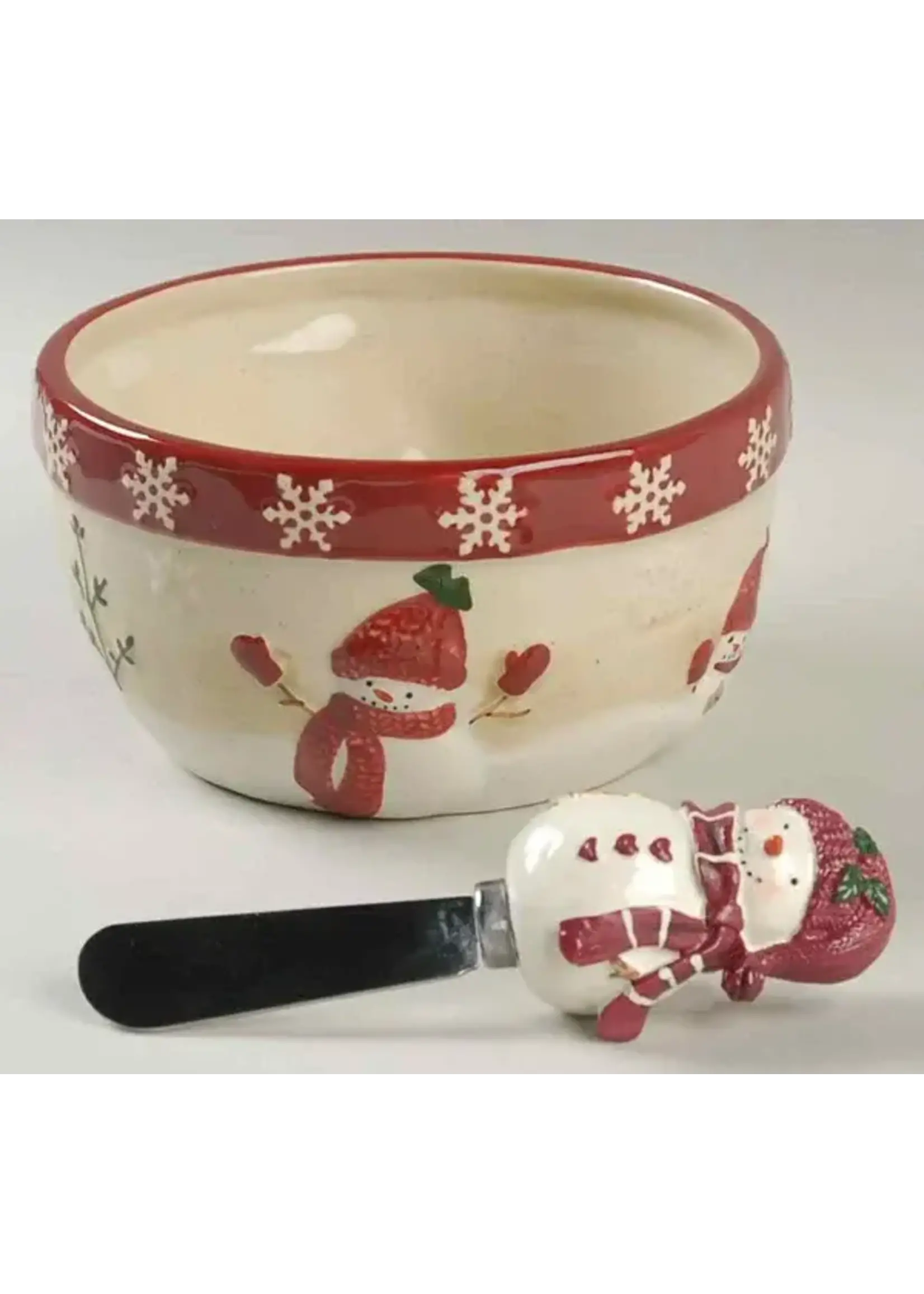 ST NICHOLAS SQUARE WINTER WISHES DIP BOWL & SPREADER 4 3/4"