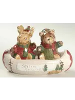 HEARTLAND FIGURAL SALT & PEPPER MOOSE-BEAR-CANOE