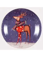 REINDEER SALAD PLATE  7 7/8" CUPID