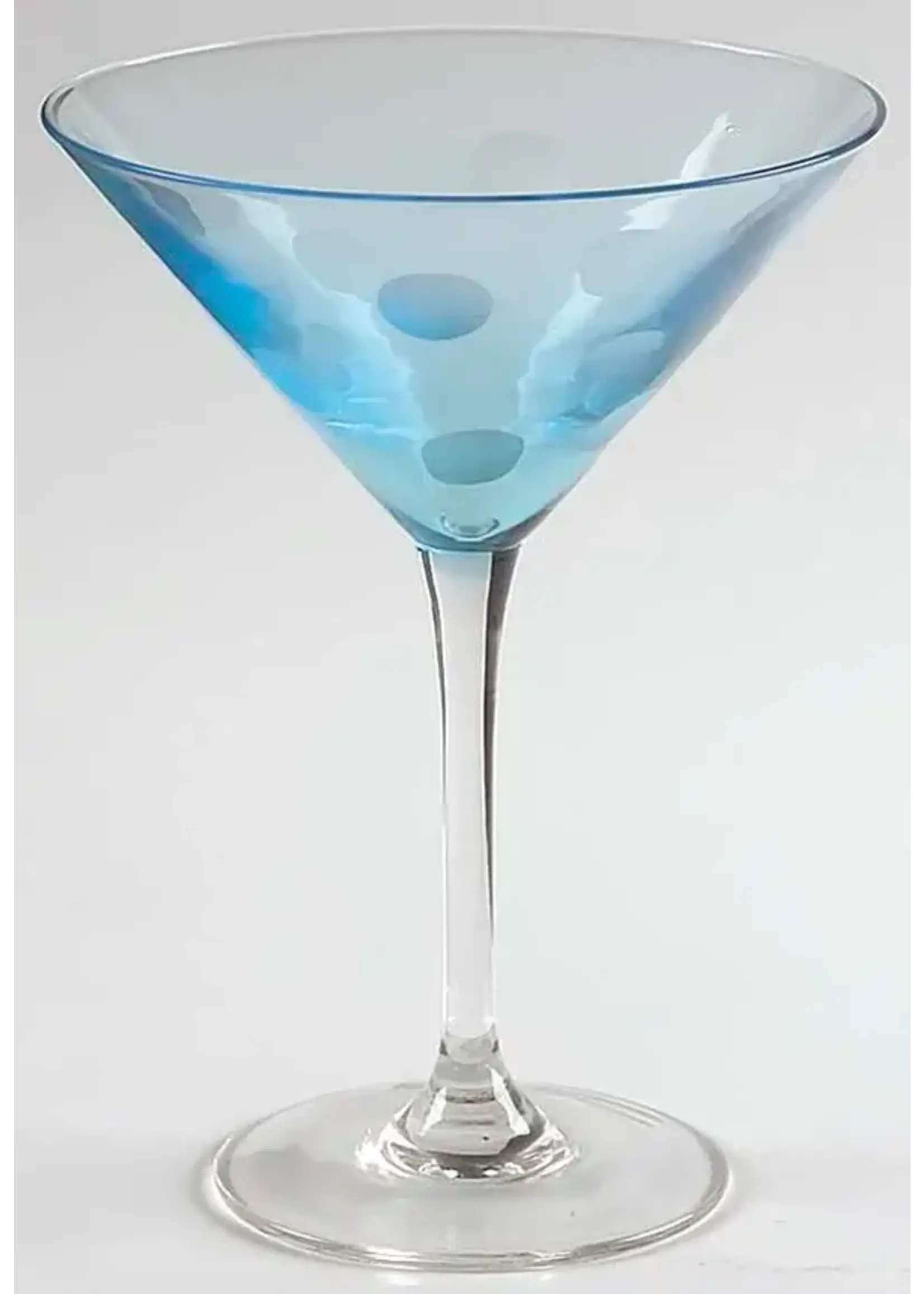 ARTLAND POLKA DOT MARTINI 6 3/4" BLUE