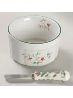 PFALTZGRAFF WINTERBERRY DIP BOWL AND SPREADER 4 5/8"