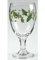 LIBBEY GLASS COMPANY HOLIDAY HOLLY ICED TEA GLASS 7”