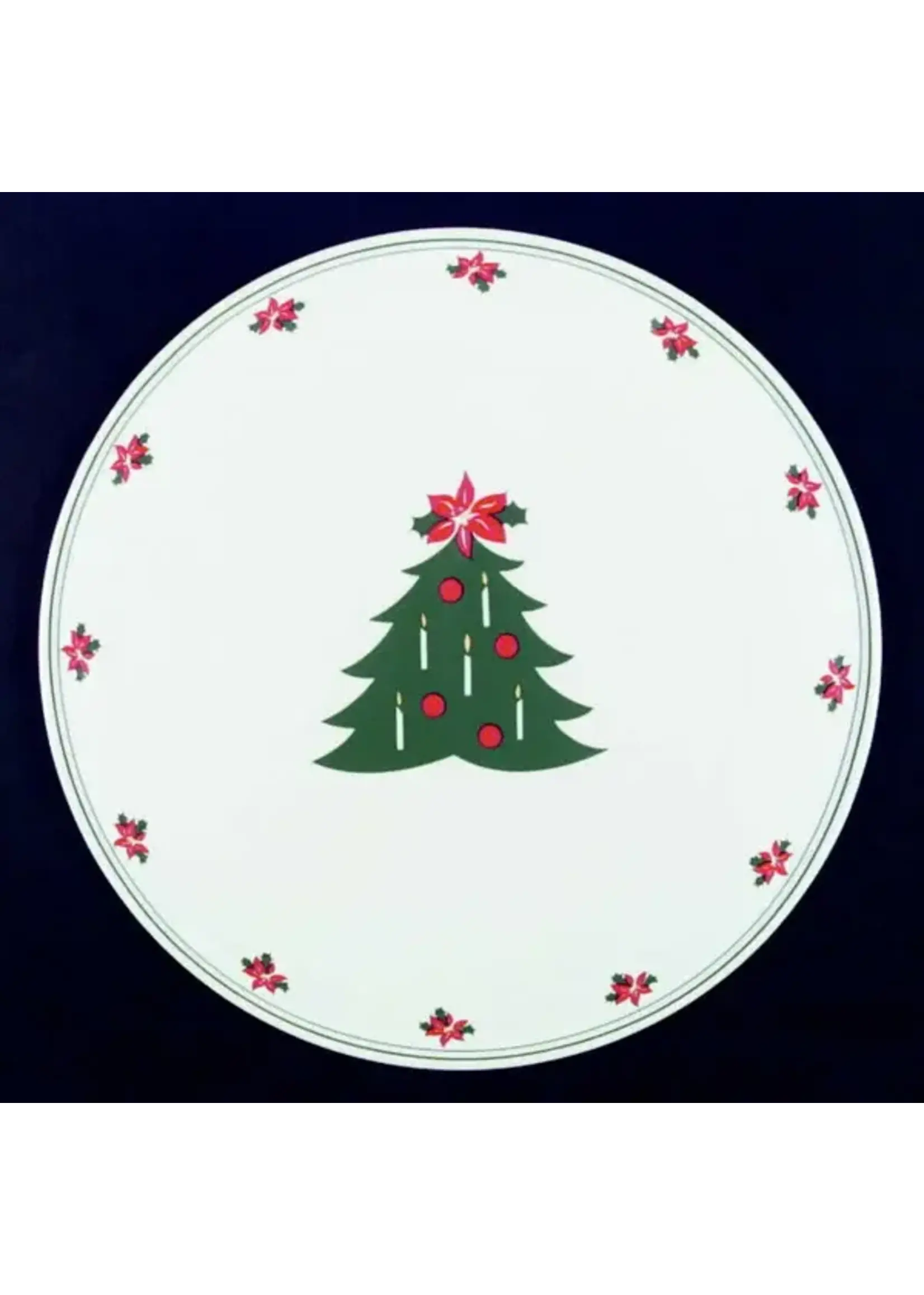 CHRISTOPHER STUART YULETIDINGS CAKE PLATE 13 1/4"