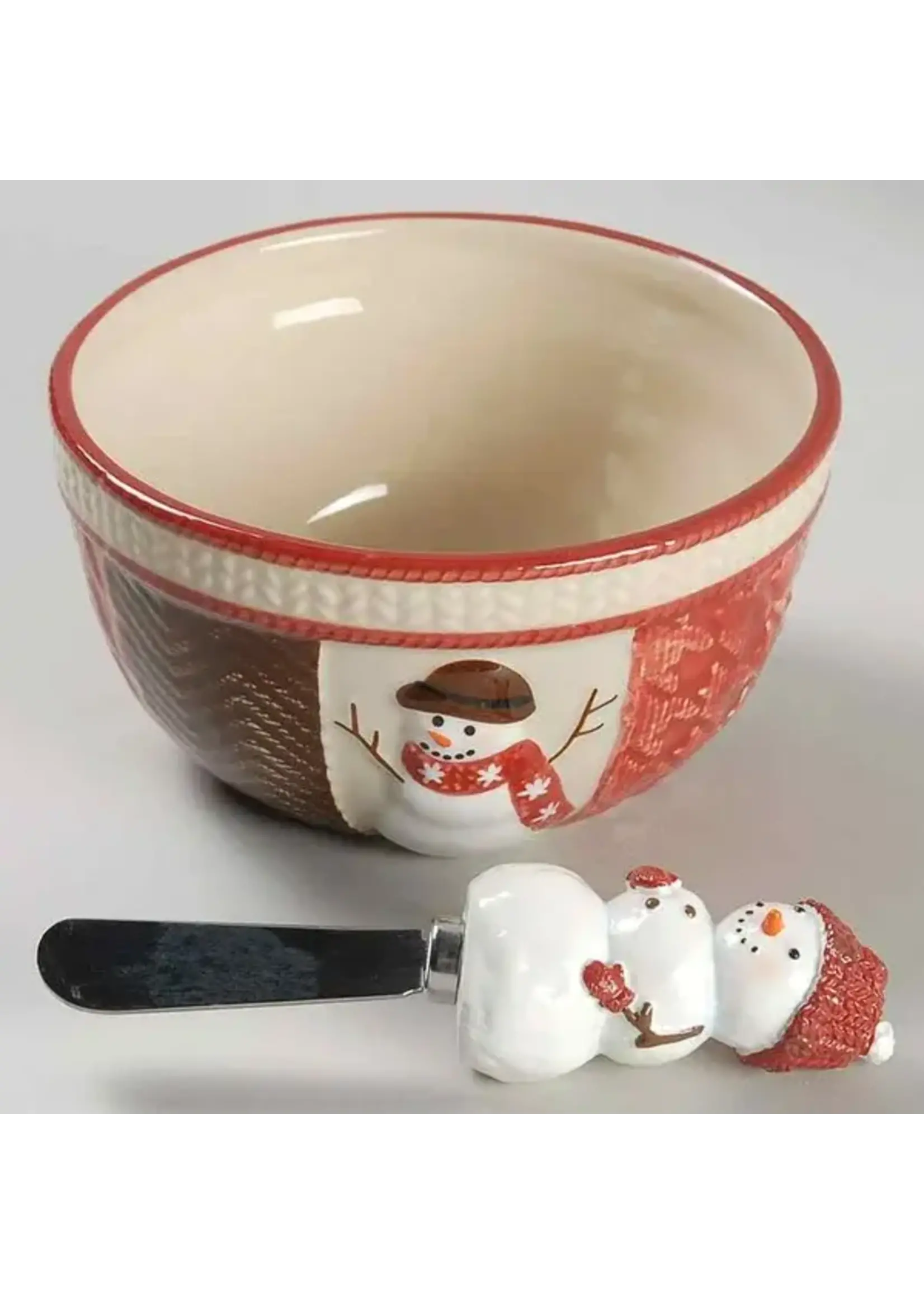 ST. NICHOLAS SQUARE WARM WISHES DIP BOWL AND SPREADER 5"