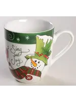 HOLLY HAT SNOWMAN MUG 3 7/8'