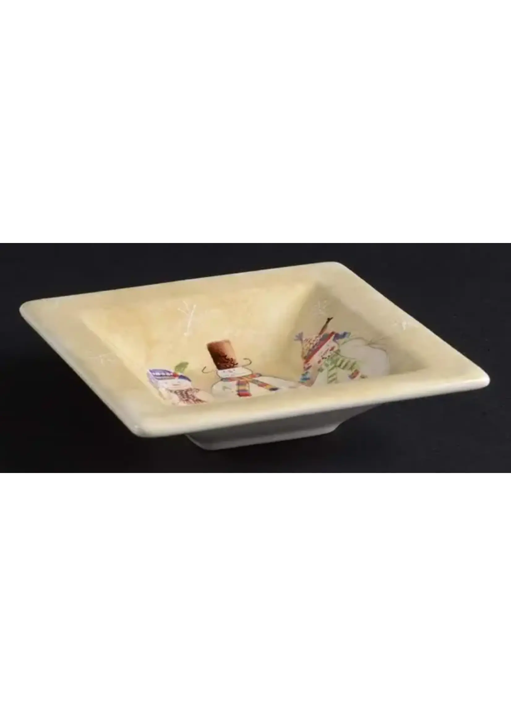 SAKURA SNOWMATES ENTERTAINMENT SQUARE DISH 5 1/8' CREAM