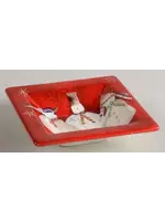 SNOWMATES ENTERTAINMENT SQUARE DISH 5 1/8' RED