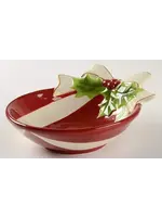 HOLLY JOLLY FIGURAL OPEN CANDY DISH 6 5/8'