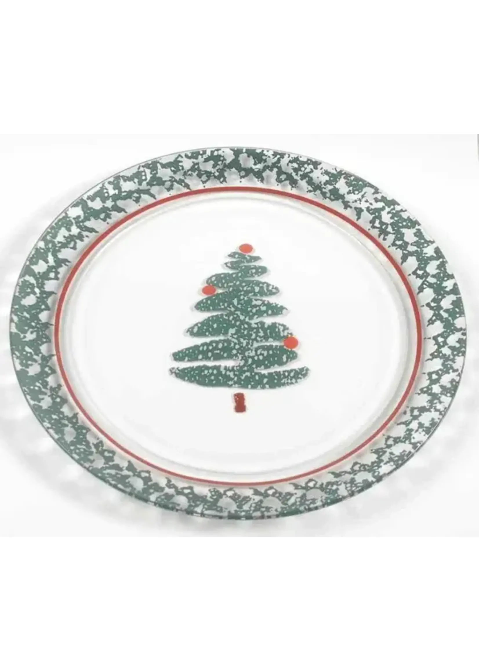 FURIO CHRITMAS TREE GLASS TORTE PLATE 13"