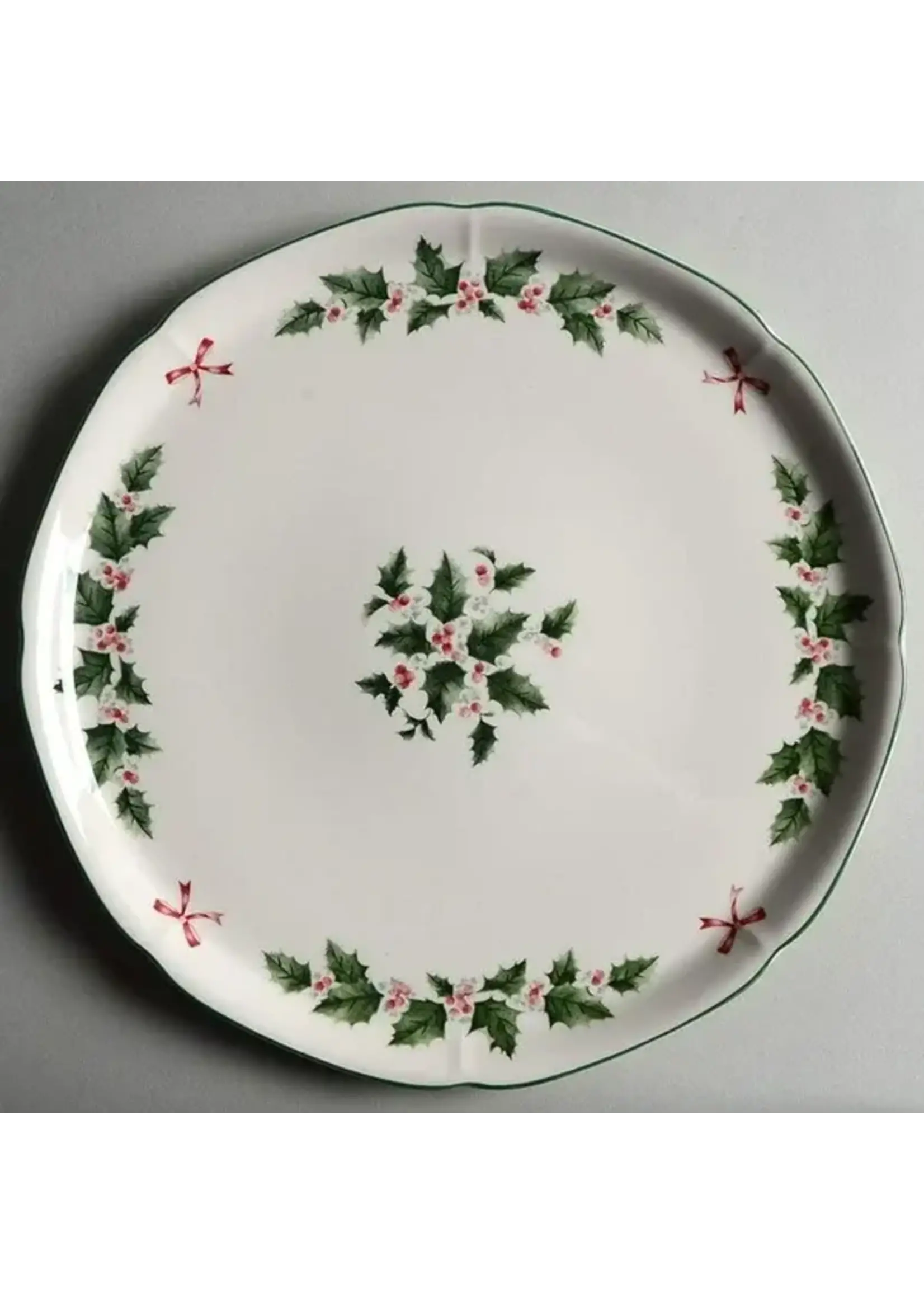 NIKKO NIKKO FESTIVE HOLLY CAKE PLATE 11"