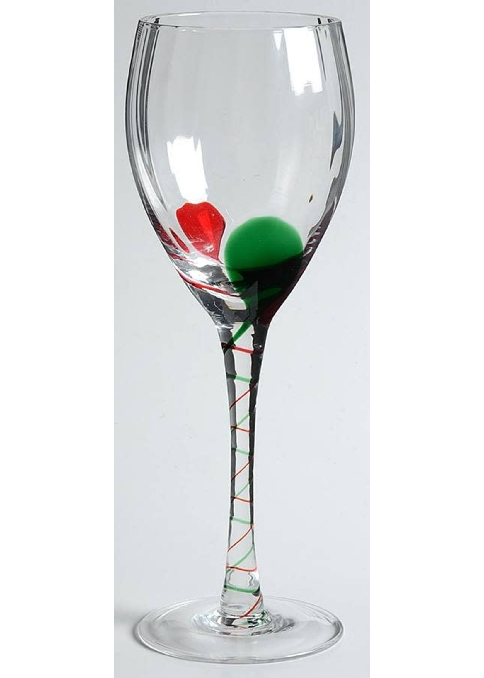 PIER 1 OPTIC BLOWN GLASS WINE