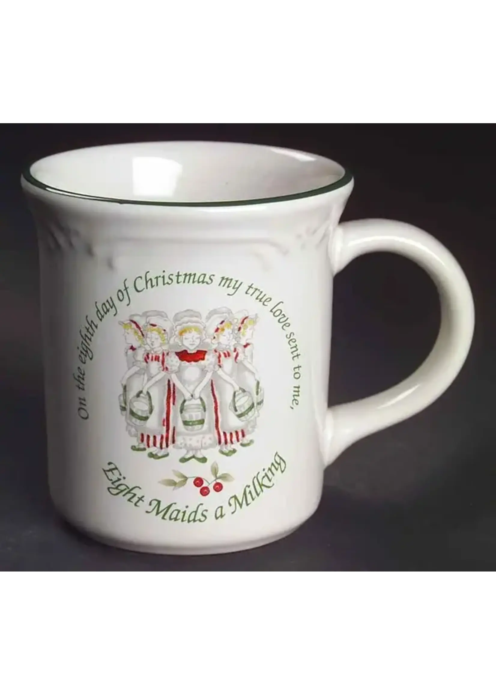 PFALTZGRAFF WINTRERBERRY MUG EIGHTH DAY OF CHRISTMAS 4'