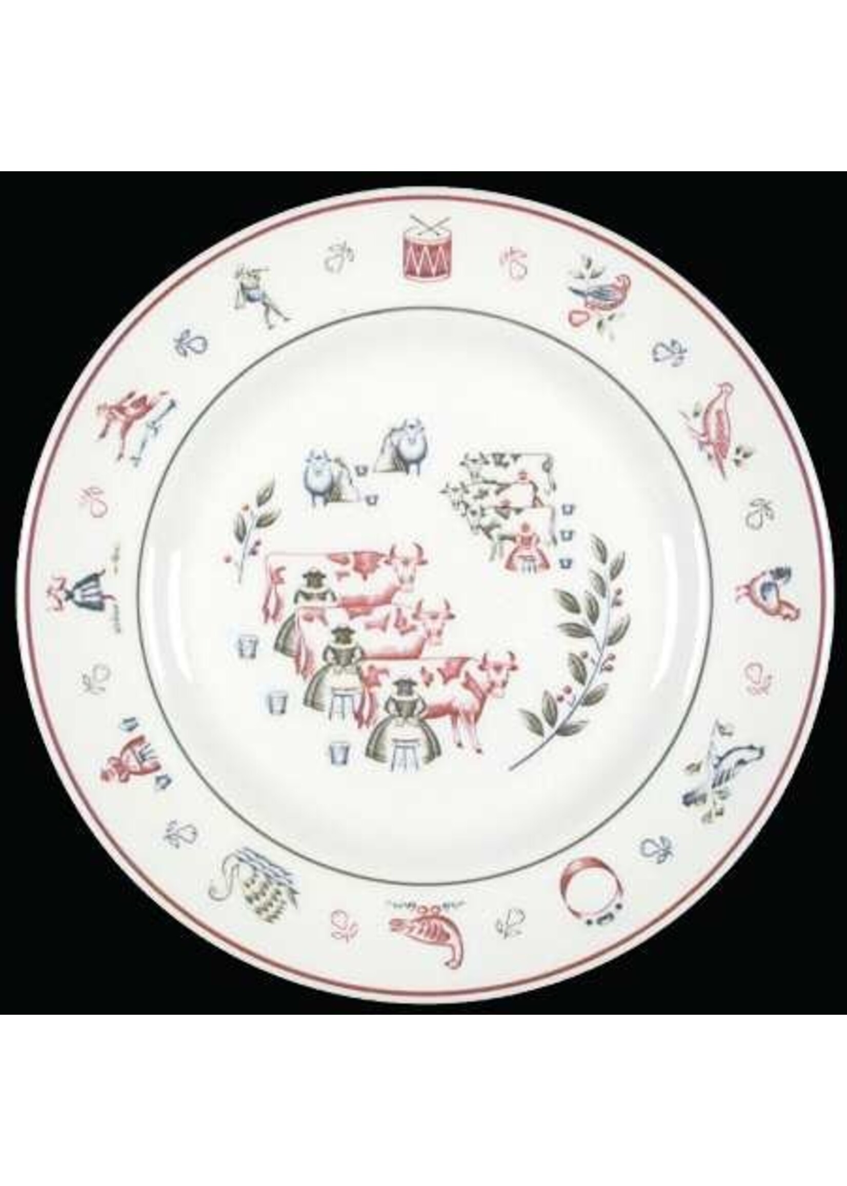 JOHNSON BROTHERS JOHNSON BROTHERS 12 DAYS OF CHRISTMAS SALAD PLATE 8 3/4 8 MAIDSMILKING