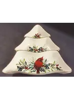 LENOX WINTER GREETINS 3 PART LARGE TREE SHARPED DISH