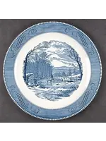 CURRIER & IVES BLUE CHOP PLATE 12"