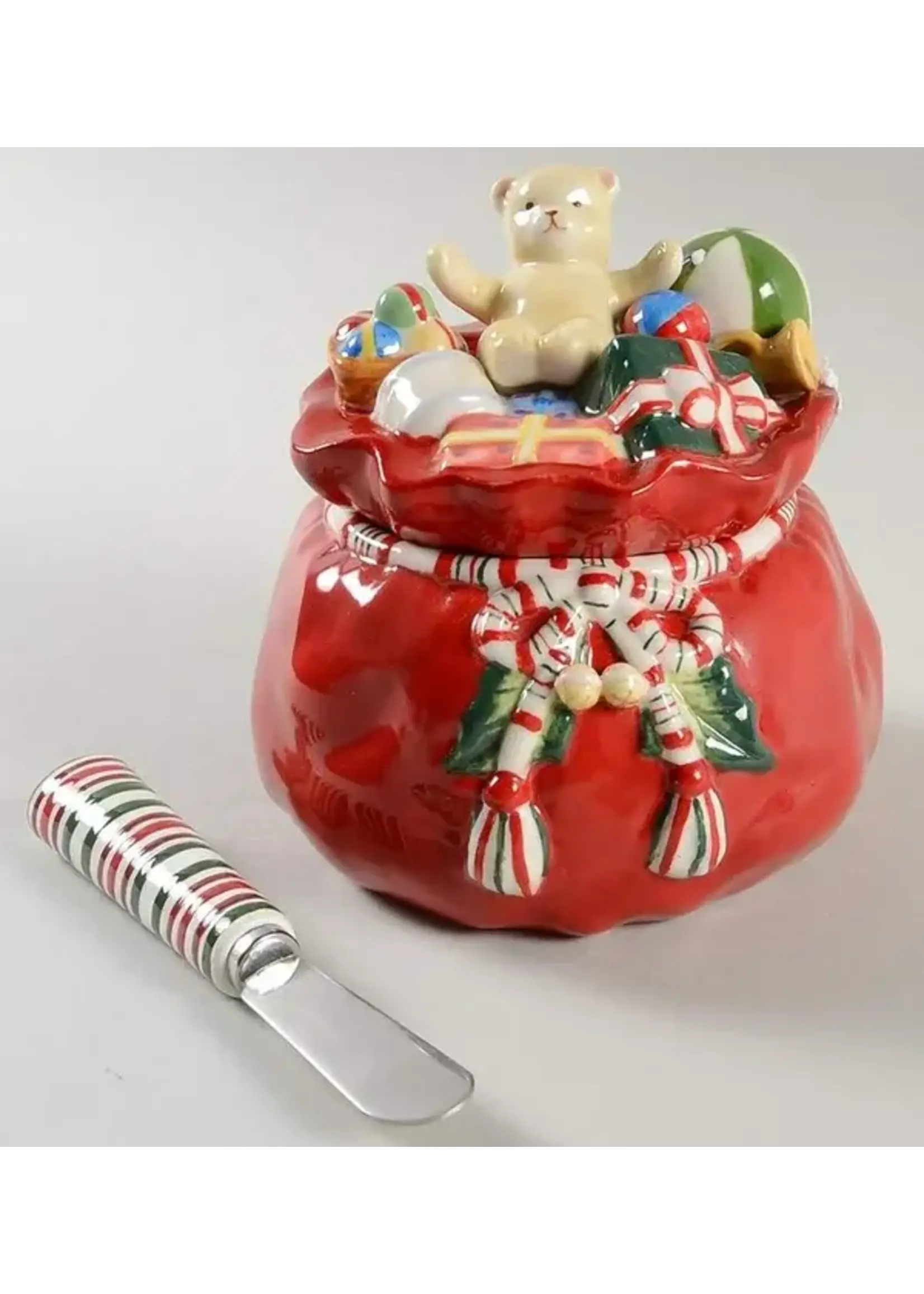 LONGABERGER GIFTWARE DIP BOWL & SPREADER SET FIGURAL