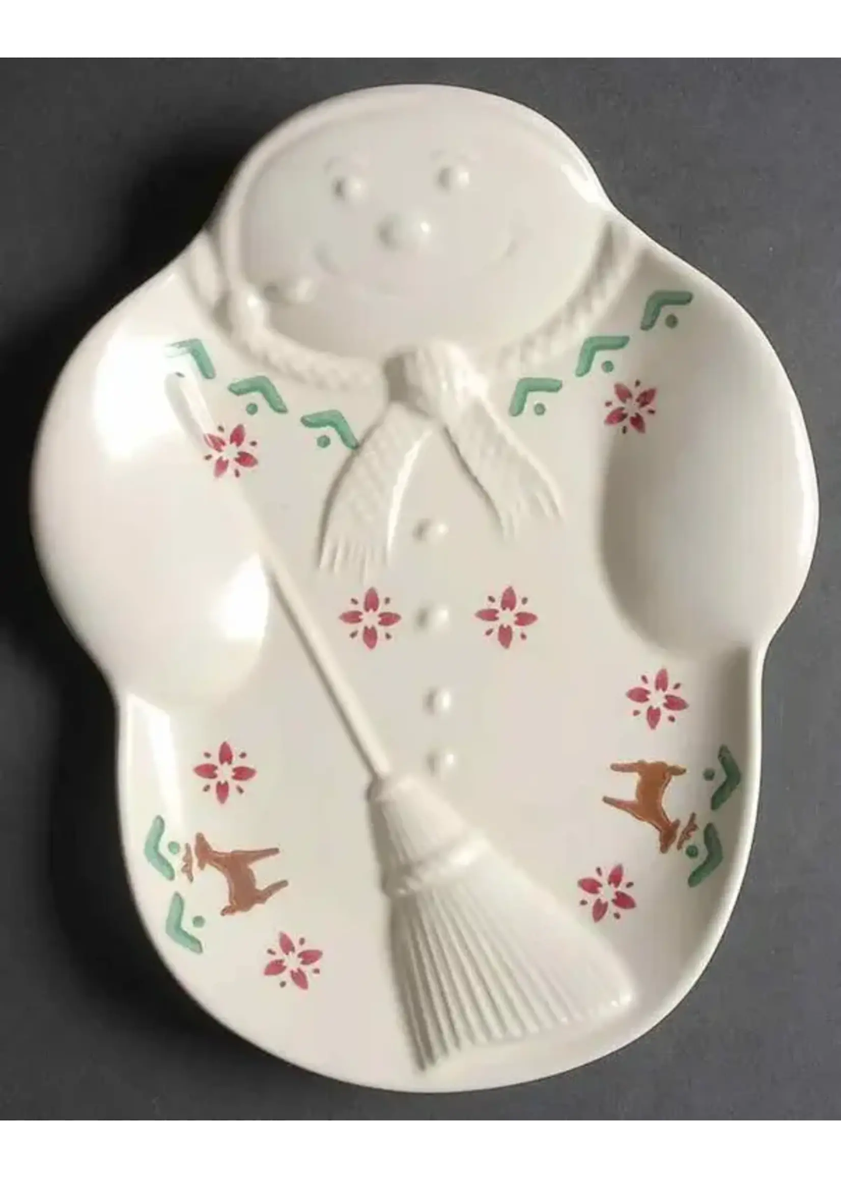 PFALTZGRAFF NORDIC EMBOSSED SNOWMAN PLATE 11 1/4"