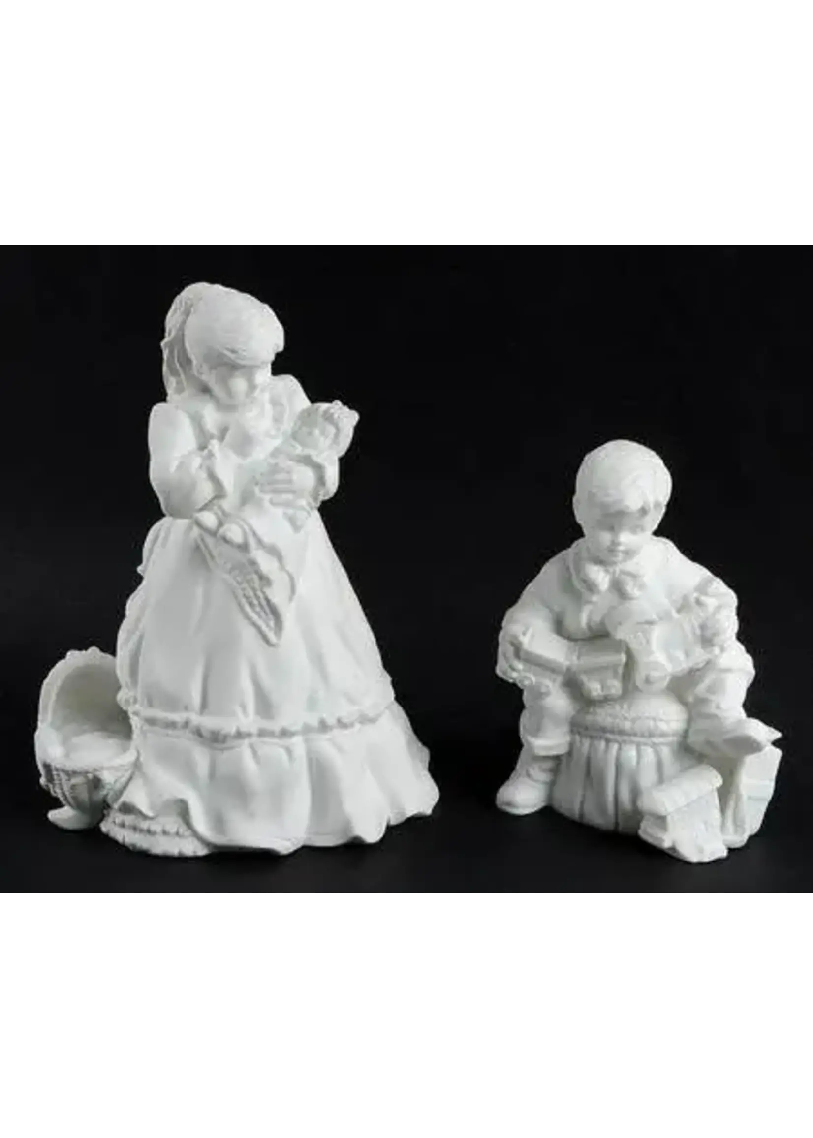 DEPARTMENT 56 WINTER SILHOUETTES CHRISTMAS PRESENTS FIGURINES SET OF 2