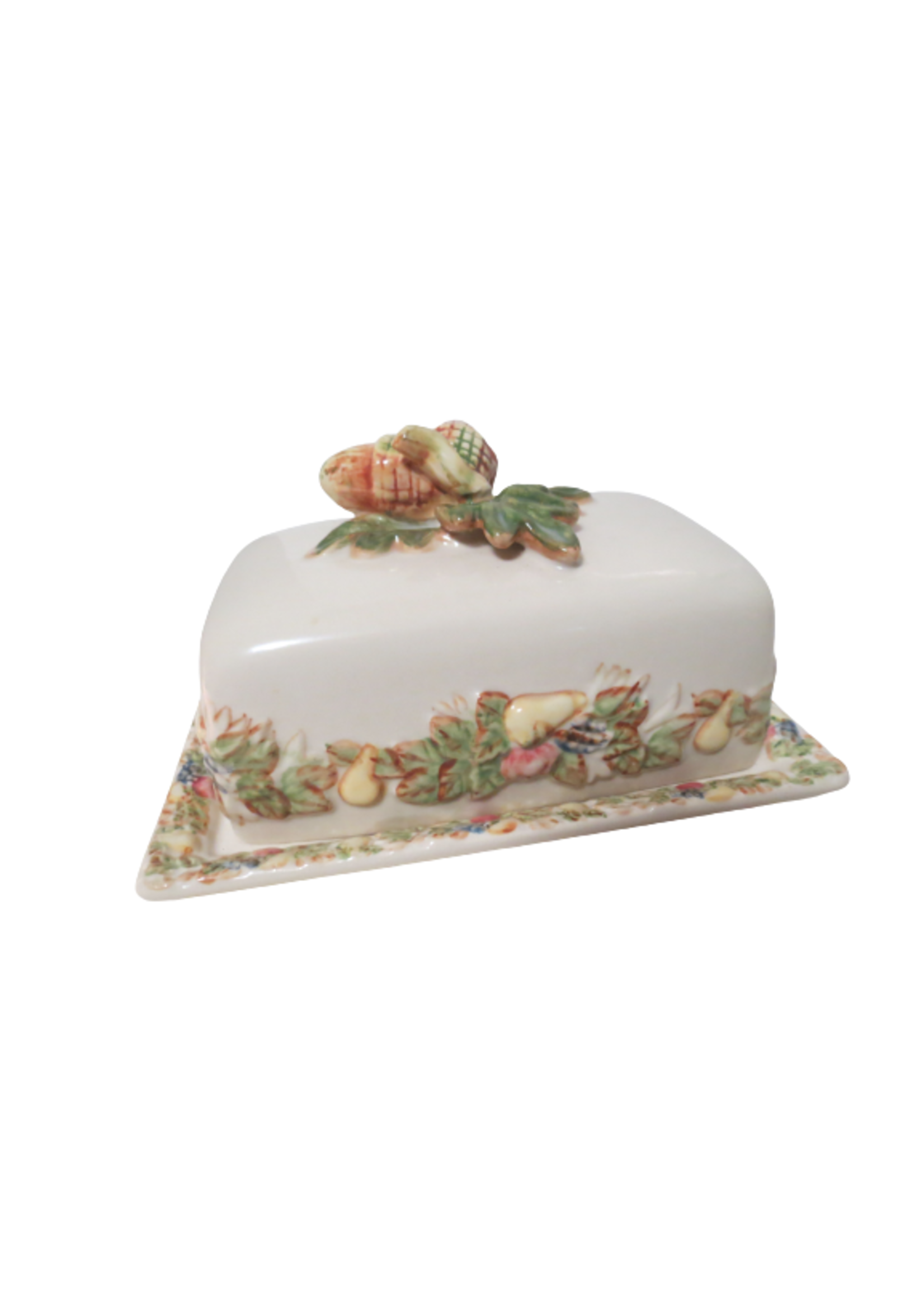 CRACKER BARREL HARVEST FRUIT BUTTER DISH WITH ACORNS  4 1/2"